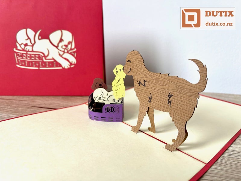 3D POP UP Card - Dog Family Carousel 2