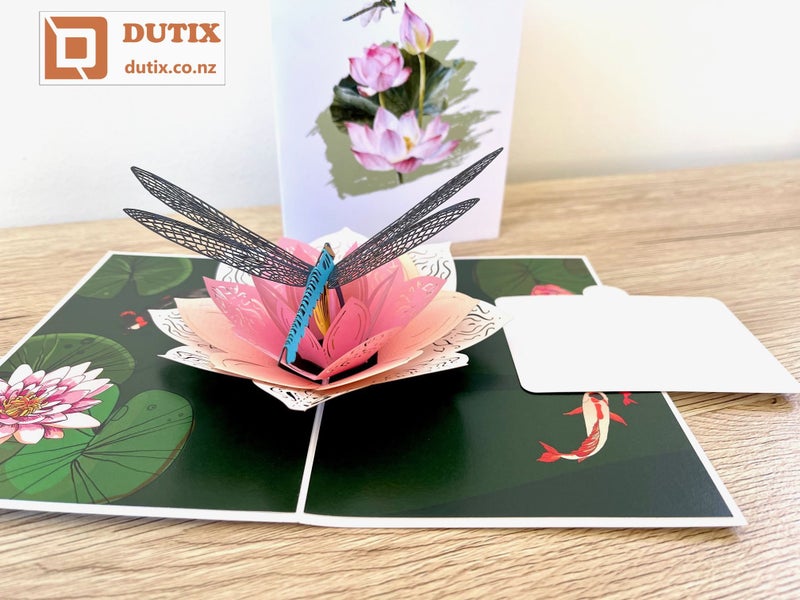 3D POP UP Card - Dragonfly on Lotus Carousel 1