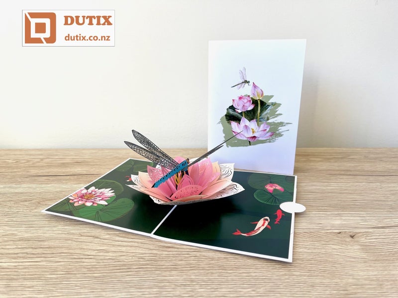 3D POP UP Card - Dragonfly on Lotus Carousel 2