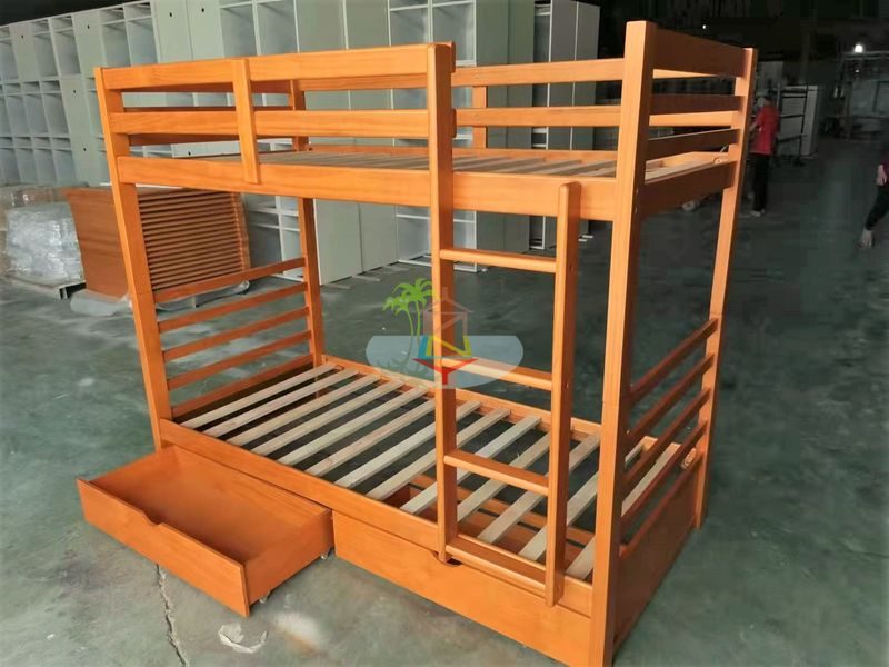 Tina# NZ Pine Simplicity Bed Frame | Single+Single | Pine color| TR Carousel 1