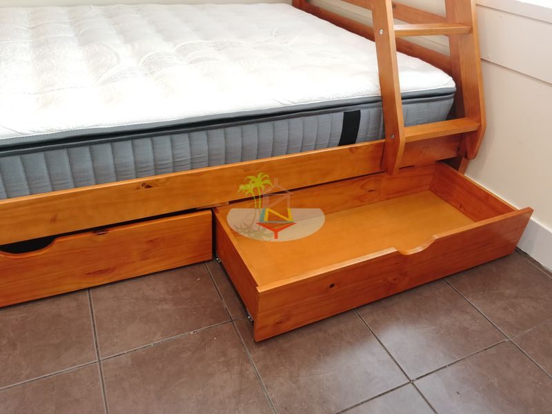 Tina# NZ Pine Simplicity Bed Frame | Single+Single | Pine color| TR Carousel 4