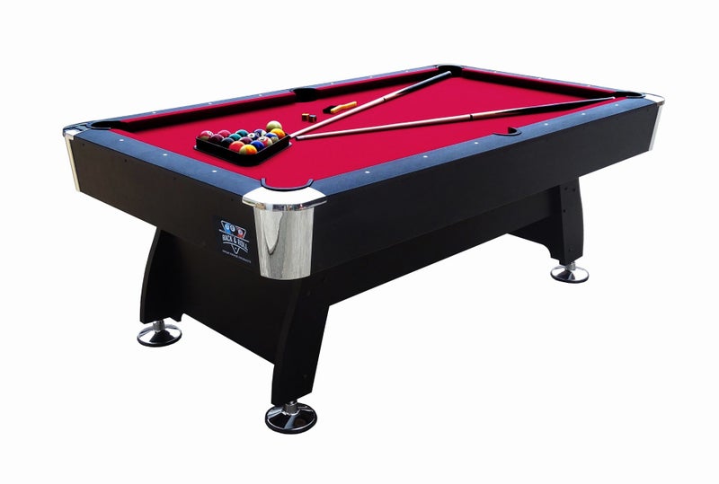 Assembled 7Ft Pool Table Red With Auto Ball Return - Ultimate Package Deal62934711773443111