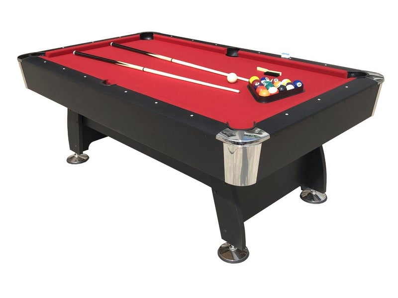 Assembled 7Ft Pool Table Red With Auto Ball Return - Ultimate Package Deal62934711773443113