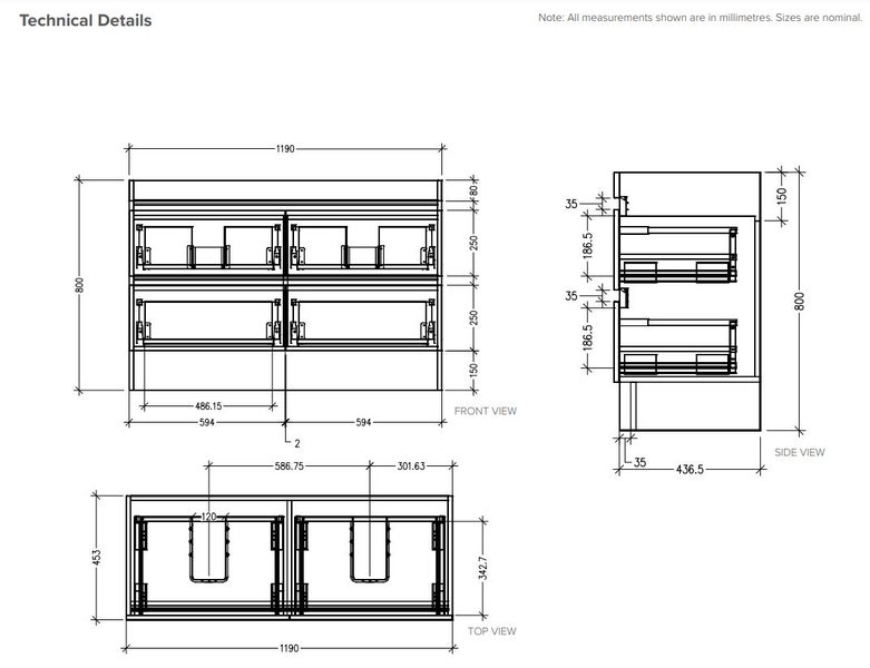 1200 BROOKFIELD FLOORSTANDING 4 DRAW VANITY WINTER BIRCH - SAMPLE STOCK Carousel 3