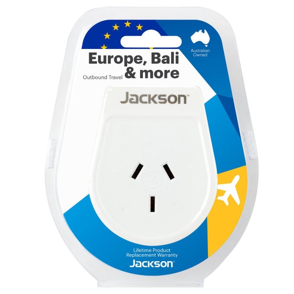 JACKSON Slim Outbound Travel Adaptor for use in Europe/Bali. Carousel 2