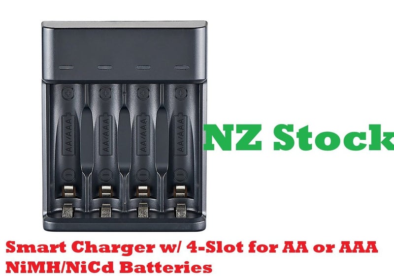 Rechargeable AAA or AA Battery Charger | SMART 4-SLOT | Sale | NZ Stock Deal Carousel 1