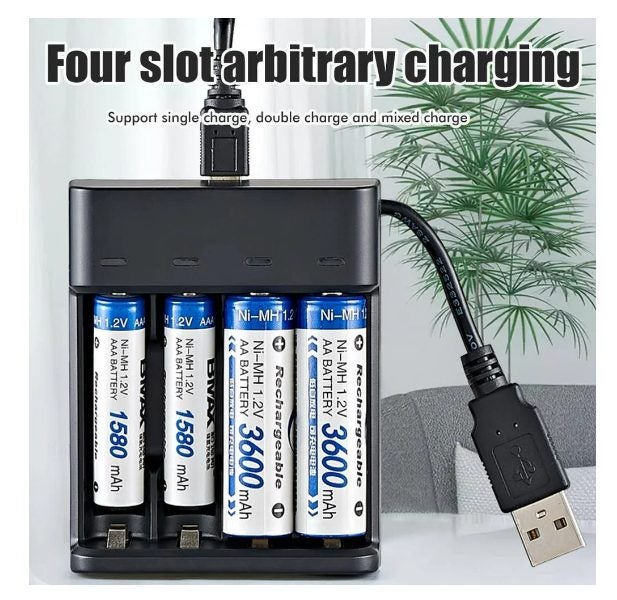 Rechargeable AAA or AA Battery Charger | SMART 4-SLOT | Sale | NZ Stock Deal Carousel 3