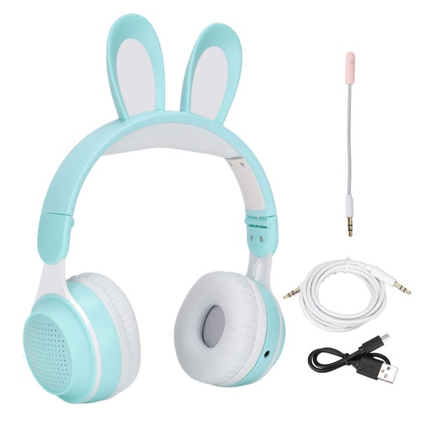 over ear headset Rabbit Ear Bluetooth 5.0 Headphones Folding Kids Wireless Carousel 5