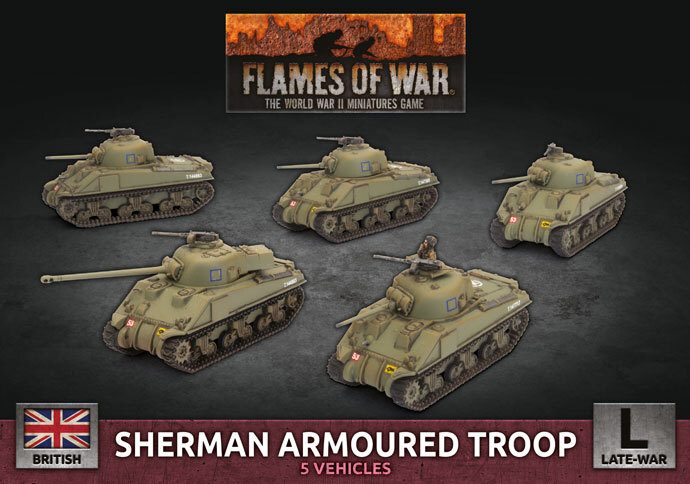 Flames of War: Sherman Armoured Troop (x5 Plastic) Carousel 1