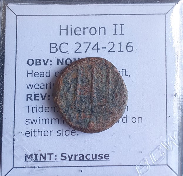 #N800# Greek bronze coin of Hieron II from Syracuse 275-215 BC Carousel 1