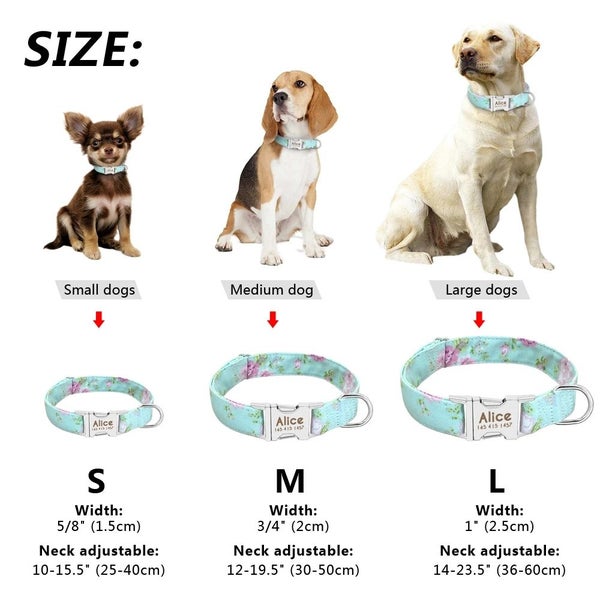 Personalized Dog Cat Tag Collar Nylon Print Engrave Customize Nameplate ID Carousel 2