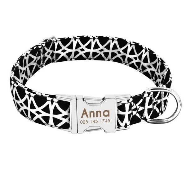 Personalized Dog Cat Tag Collar Nylon Print Engrave Customize Nameplate ID Carousel 13