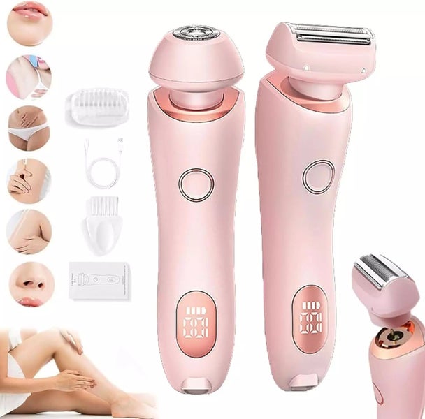 2 in 1 Electric Women Shaver Hair Arm Leg Bikini Face Remover Lady Razor Trimmer Carousel 2