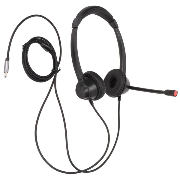 wired business headphone Type C Telephone Headset Noise Cancelling Binaural Call Carousel 5