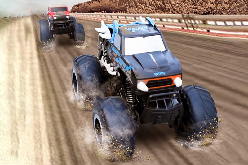 RC Monster Truck 2.4GHz All Terrain Car For Kids Off Road RC Truck-Blue Carousel 2