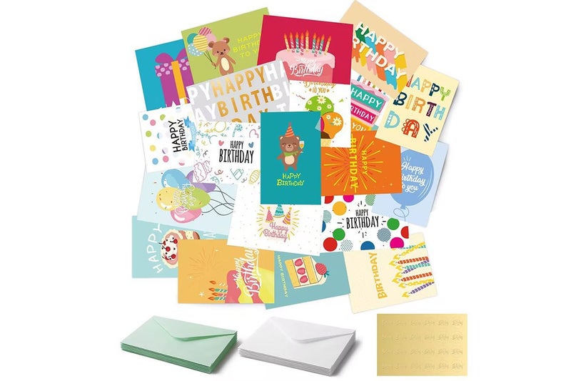 24Pcs Unique Birthday Cards Happy Birthday Card Bulk with Envelopes and Stickers Carousel 1