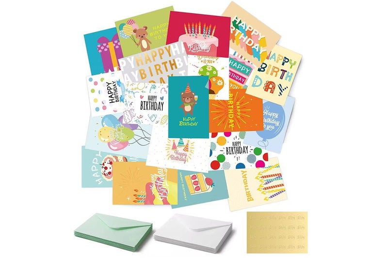 24Pcs Unique Birthday Cards Happy Birthday Card Bulk with Envelopes and Stickers Carousel 2
