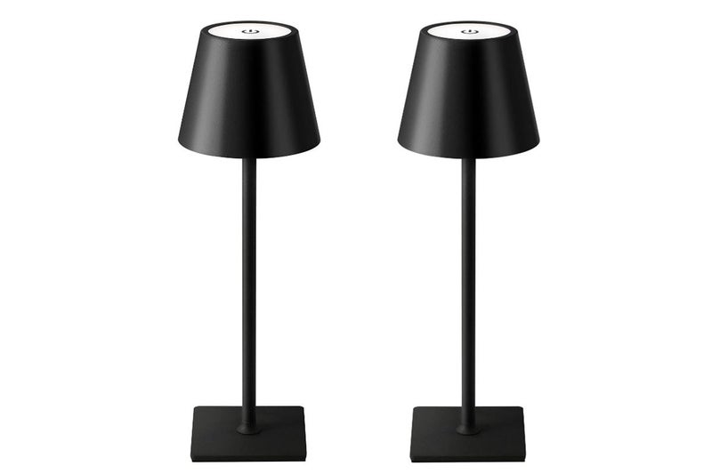 2Pcs Rechargeable Table Lamp 3 Color Cordless LED Table Lamp Touch Desk Lamp-Bla Carousel 1