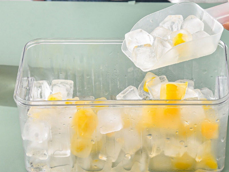 2 X 56 Grid Ice Tray Mold Ice Cube Maker Storage Container Boxes Light Yellow Carousel 5