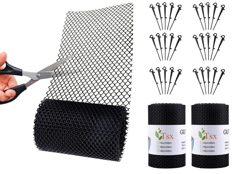 2 X 20m DIY Garden Gutter Guard Mesh Anti-rust Leaf Debris Interceptor Drain Net Carousel 1