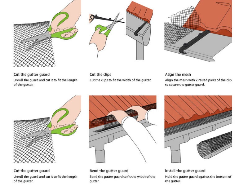 20m DIY Garden Gutter Guard Mesh Anti-rust Leaf Debris Interceptor Drain Net Carousel 10