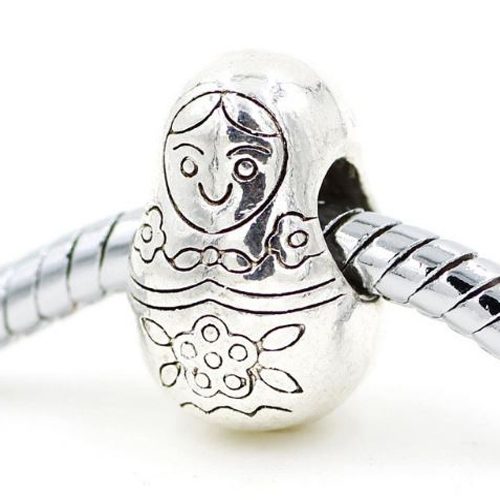 SALE! Cute Tibetan Silver Russian Doll European charm Carousel 1