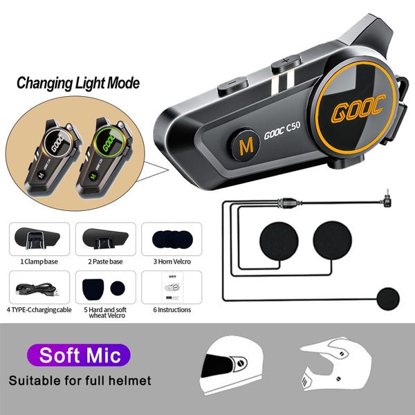 3D Surround Heavy Bass Motorcycle Helmet Headset Stereo Bluetooth Carousel 1