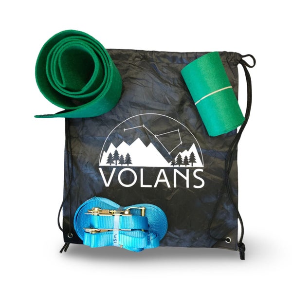Slackline Kit with Ratchet System, 25mm Webbing, Multiple Lengths 15m Carousel 1