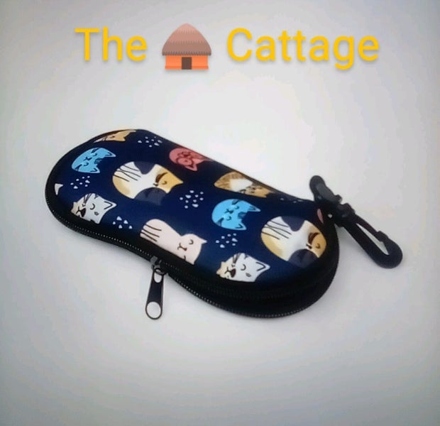 THE CATTAGE - Cute Cat Eye Glasses Case(Soft, Slim, With Clasp & Zip Carousel 1
