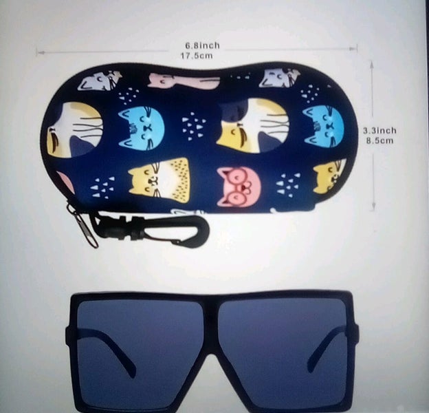 THE CATTAGE - Cute Cat Eye Glasses Case(Soft, Slim, With Clasp & Zip Carousel 4