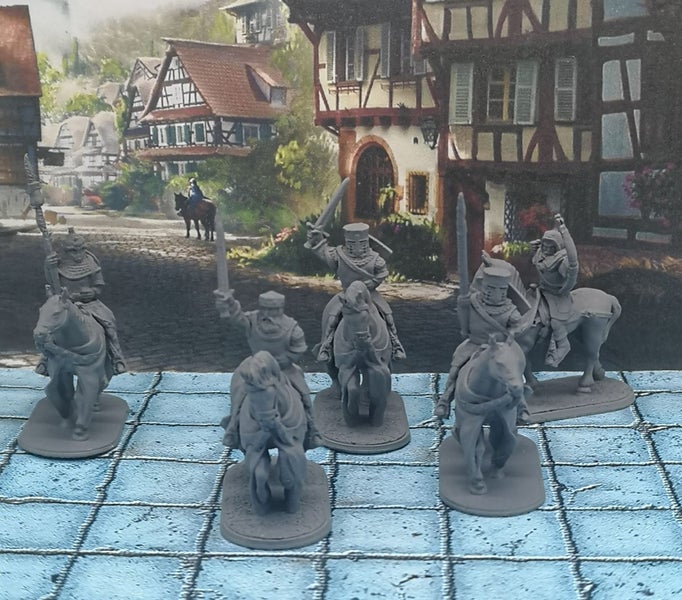 5 Mounted Knight Miniatures Townsfolke Set #27 Dungeons and Dragons dice4dungeon Carousel 1
