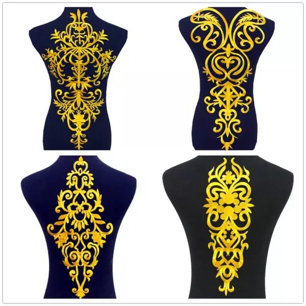 1 Piece Iron On Appliques Gold Embroidered Patches For Garment Europe Vintage Carousel 2