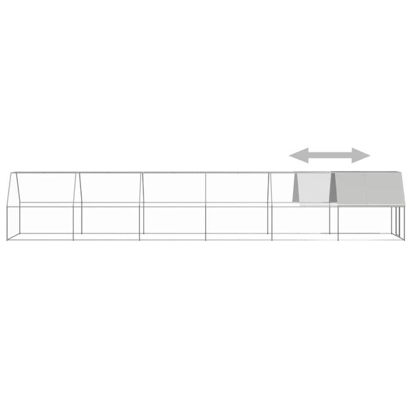 Outdoor Chicken Cage 2X12x2 M Galvanised Steel Small Animal Cages & Hutches Carousel 5