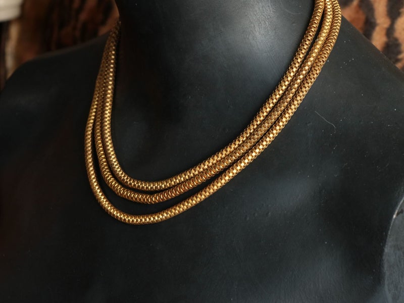 Vintage Gilt Coil Chain x 3 in Graduating sizes Chic Goth Grunge Punk Mod Carousel 2