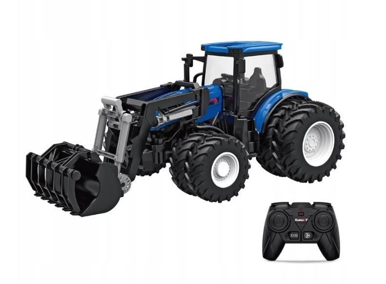RC Alloy Farm Tractor 1/24 Scale Toy 8 Wheel with Front Bucket and Grapple Carousel 2