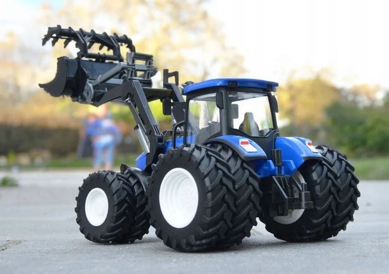 RC Alloy Farm Tractor 1/24 Scale Toy 8 Wheel with Front Bucket and Grapple Carousel 6