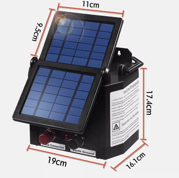 5km Solar Electric Fence Energiser Power Battery Charger 0.1J Cattle Carousel 4