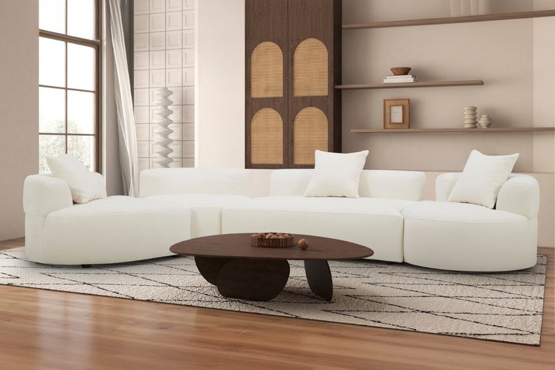 CLOUD DREAM Fabric Swivel Sectional Sofa With Pillows Carousel 1