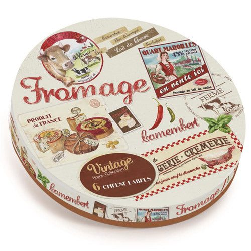 Vintage Cheese Labels and Marker Set 6pc Carousel 2