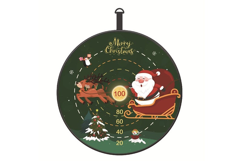 72CM Christmas Large Dart Board With 12 Sticky Balls Dart Board Game-Santa and t Carousel 3