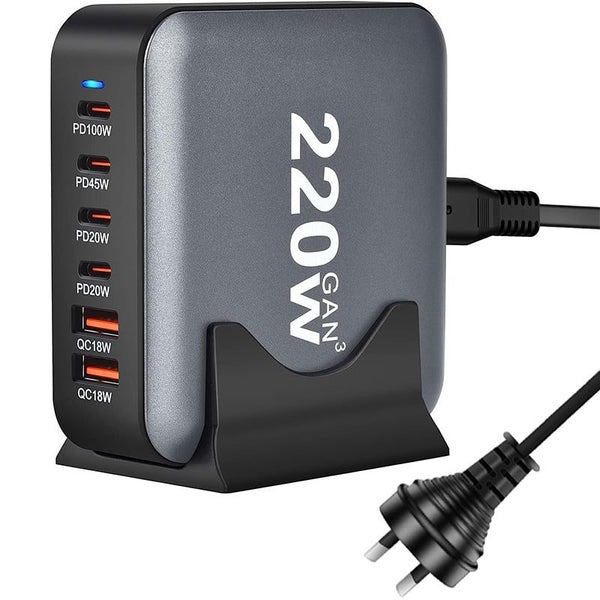 220W Charging Station for Multiple Devices 6-Port USB Charging Hub Carousel 1