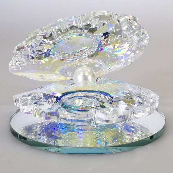 Clear Cut Glass Oyster with Pearl - Medium630016583074591113
