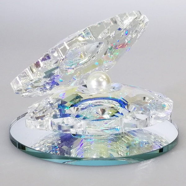 Clear Cut Glass Oyster with Pearl - Medium63001658307459111