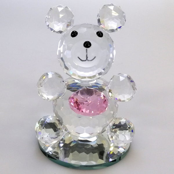 Clear Glass Bear with Pink Gem629996401672971111