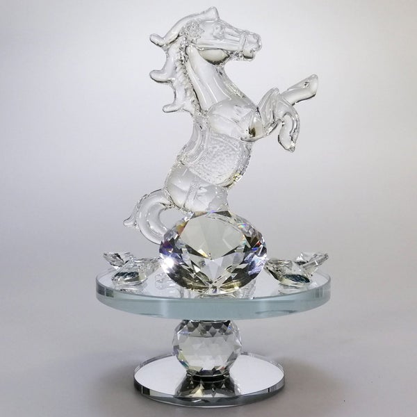 Clear Glass Rearing Horse63002474306818113