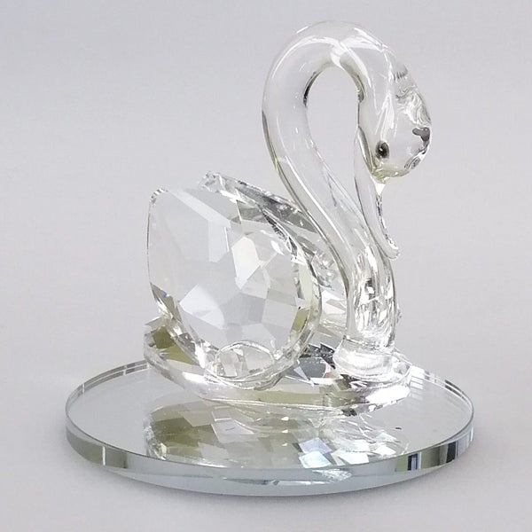 Small Cut Glass Swan on Round Mirror Base63003795227138111