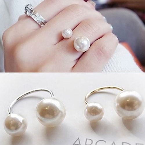 FLASH SALE! Gold Adjustable Double Pearl Ring $1 NR Carousel 1