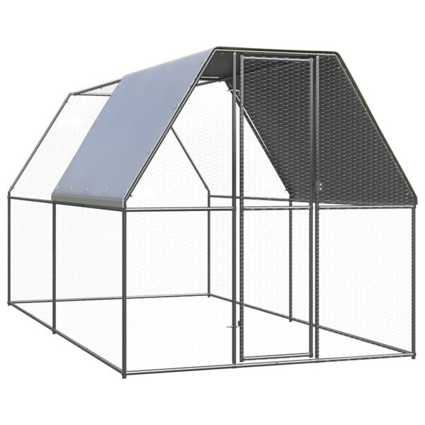 Outdoor Chicken Cage 2x2x2 m Galvanised Steel Tbnktok Carousel 1