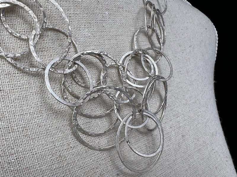 Handcrafted Modernist Sterling Silver 'Bubbles and Circles' Necklace Carousel 1