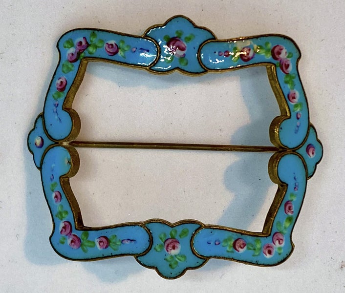 Antique Enamel Shoe Buckle Brooch Carousel 2